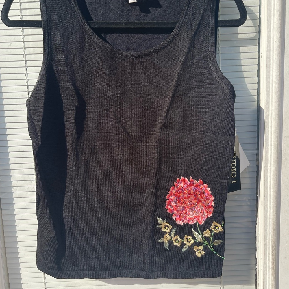 Studio I Black Textured Knit Top - Picture 4 of 5